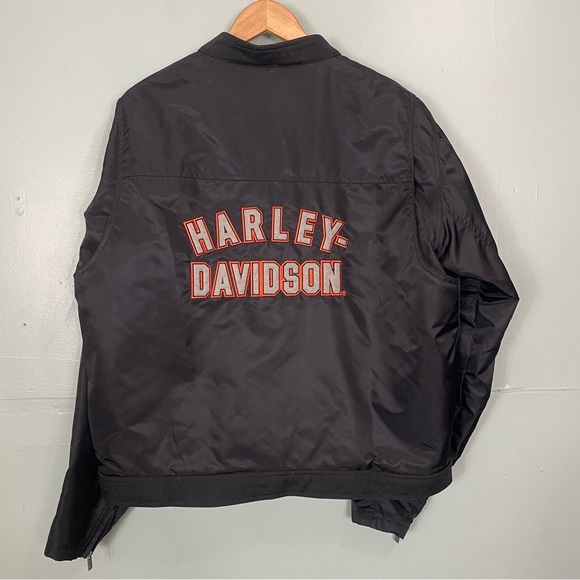 Harley Davidson Motor Jacket Biker Black Spell Out Men’s Size XL